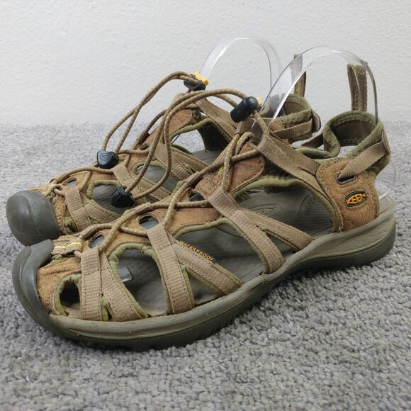Keen Whisper Womens Size 9 Sandals Brown Bungee Cord Water Shoes Slingback - Picture 1 of 11